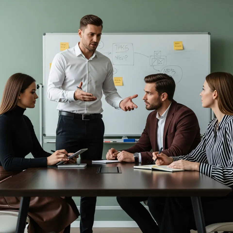 Équipe canadienne en pleine discussion stratégique